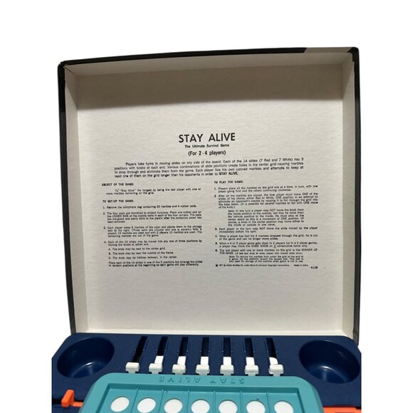 Vintage Milton Bradley Stay Alive Game 1978 Marbles Complete - Picture 6 of 6